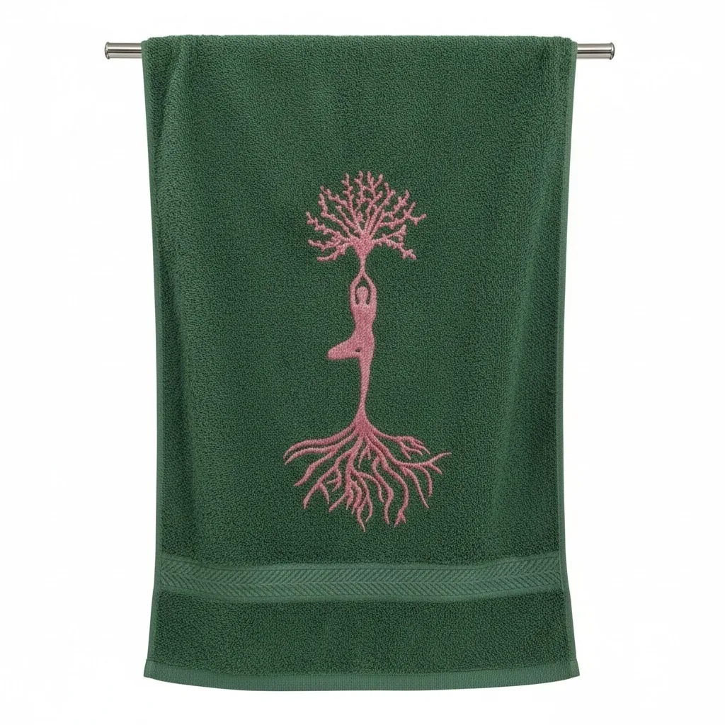 Yoga tree towel